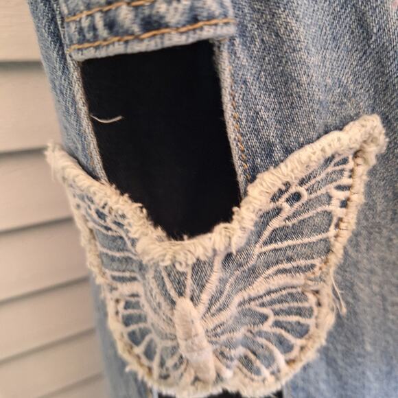 Forever 21 Size 26 Open Side Fairycore Baggy Blue Jeans - Picture 12 of 13